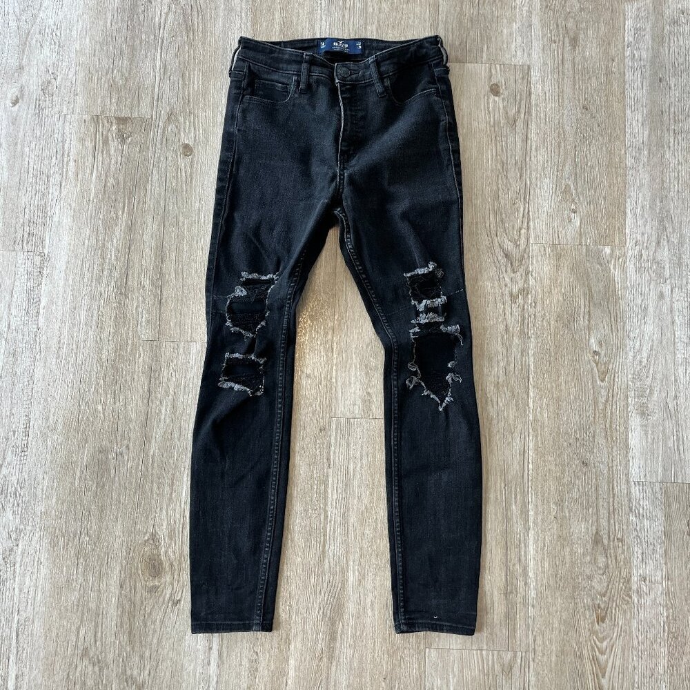 Womens Hollister High-Rise Super Skinny Black Jeans - 5R / 27x28
